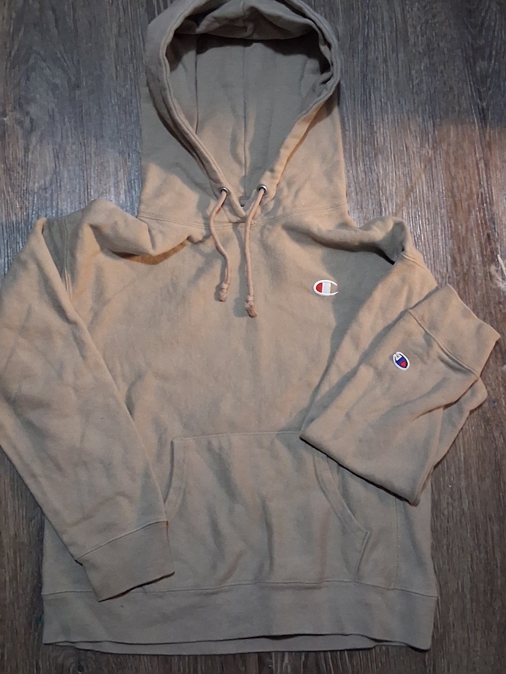 Champion Women's Hooded Sweatshirt - Tan